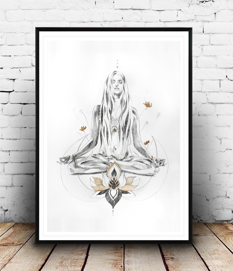 铅笔画瑜伽体式