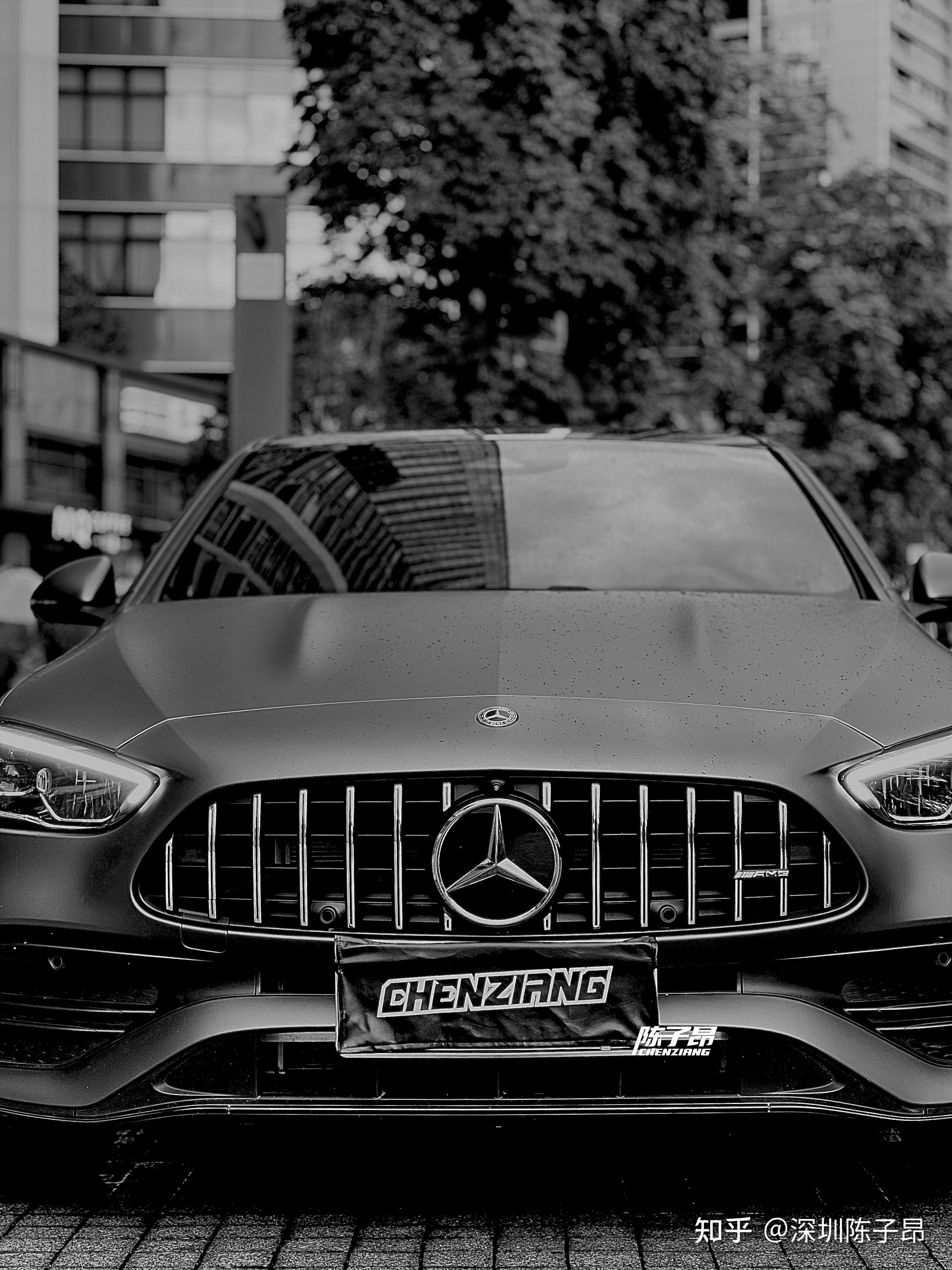 奔驰新c升级amg山灰也太帅了吧深圳实拍分享