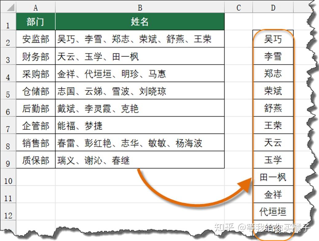 excel一行拆分多行