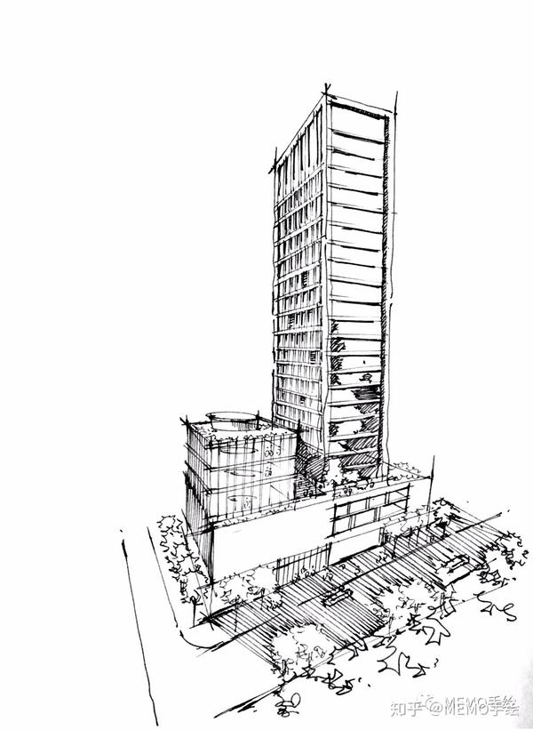 手绘教程|发现高端商业写字楼