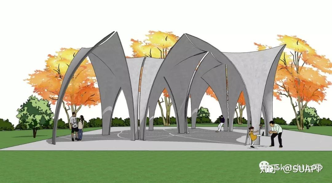 超简单的公园景观亭建模教程