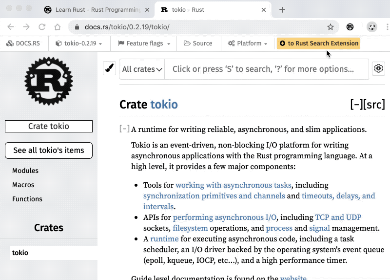 Rust Search Extension 0.9发布！支持搜索任意第三方crate的文档了！ - 知乎