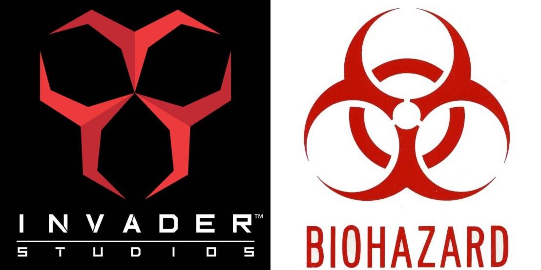 有趣的是,invader studio工作室的logo与国际上通行的生化危机警示