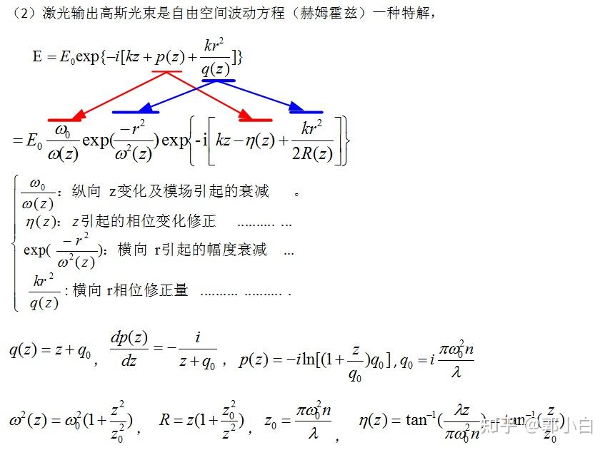 球面波复振幅，激光高斯光束 - 知乎