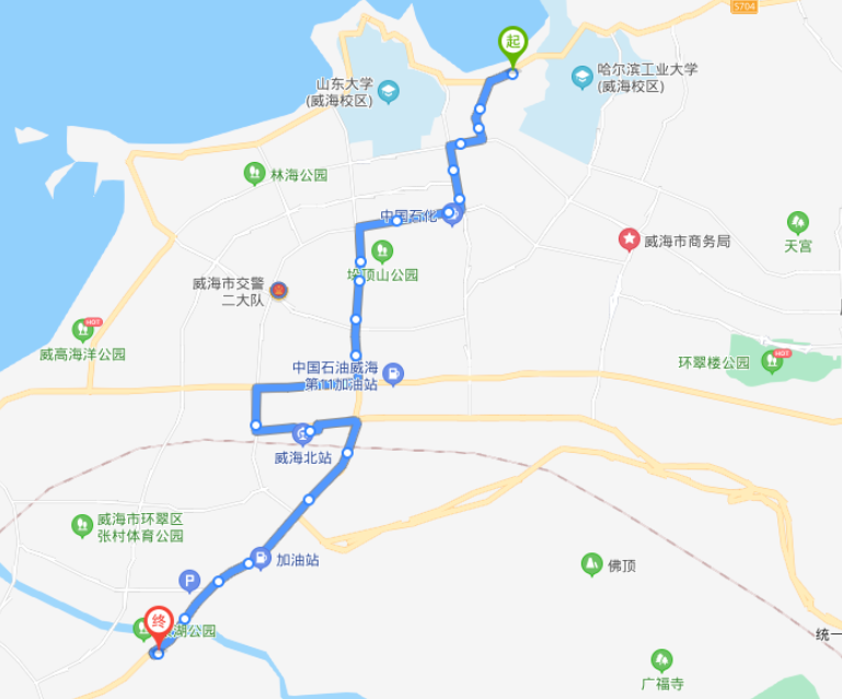 威海115路公交车路线图图片