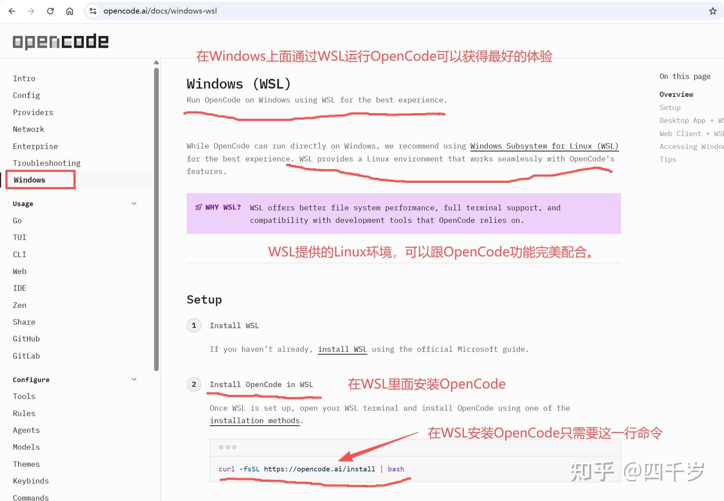 WSL + OpenCode 最佳实践：环境一致、模型配置、GUI 远程使用 - 知乎