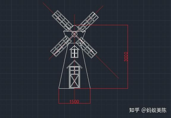 首先我们一起来看一下客户定制的荷兰风车cad图纸