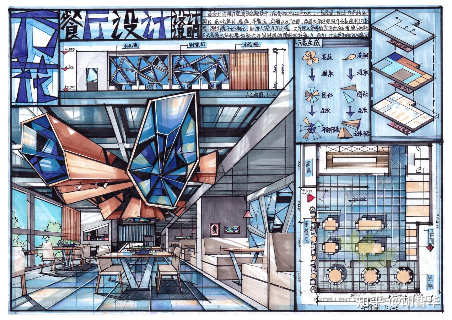 室内考研餐厅空间设计！！ - 知乎