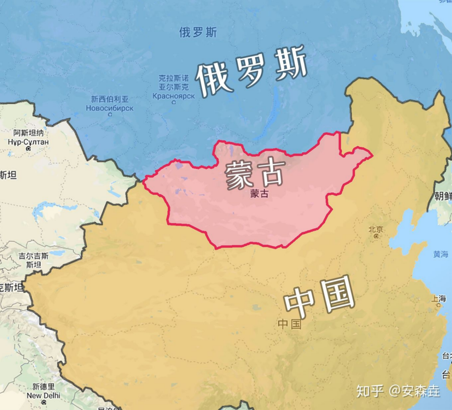 图 2:蒙古地理位置