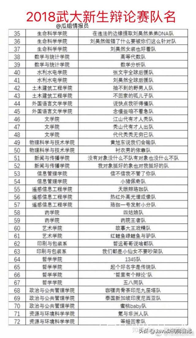 武大辩论队沙雕队名