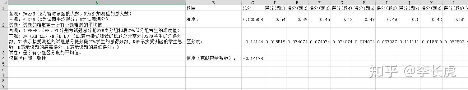 excel计算试卷难度、区分度公式模板 - 知乎