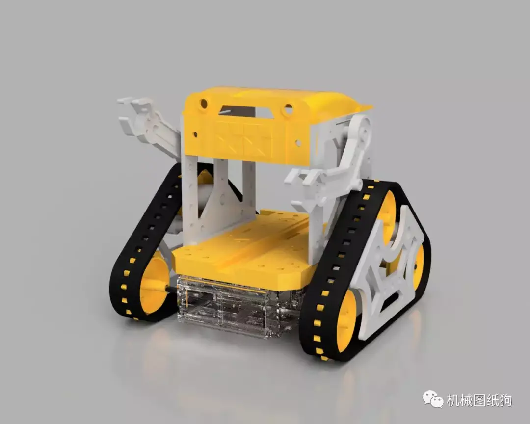 机器人tamiyacam三角履带机器人框架模型3d图纸step格式