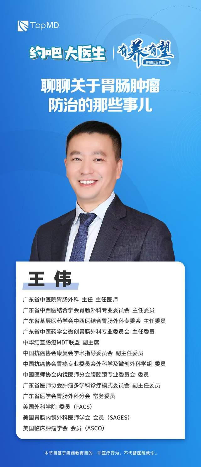省中医院胃肠外科主任,主任医师王伟教授做客《约吧大医生》直播间,为
