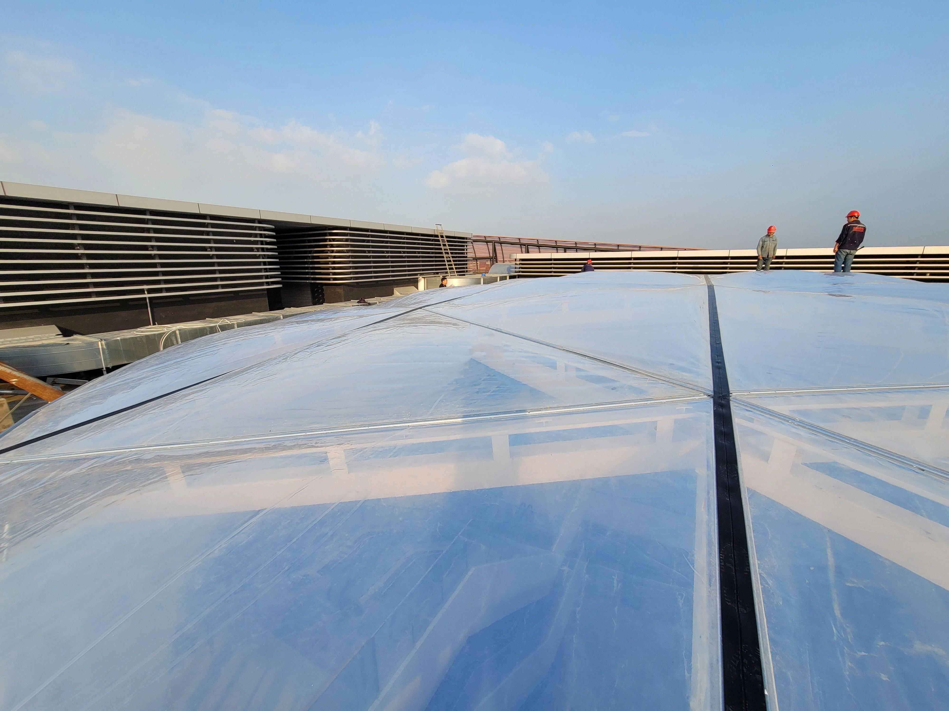 膜结构丨etfe三层气枕天窗复旦大学