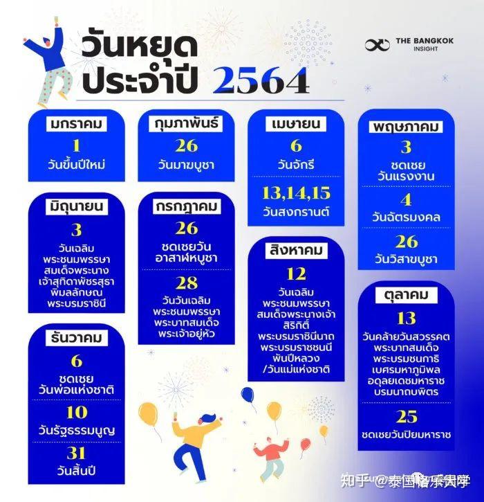 泰国2021全年假期表公布从1月放到12月几乎每个月都有假