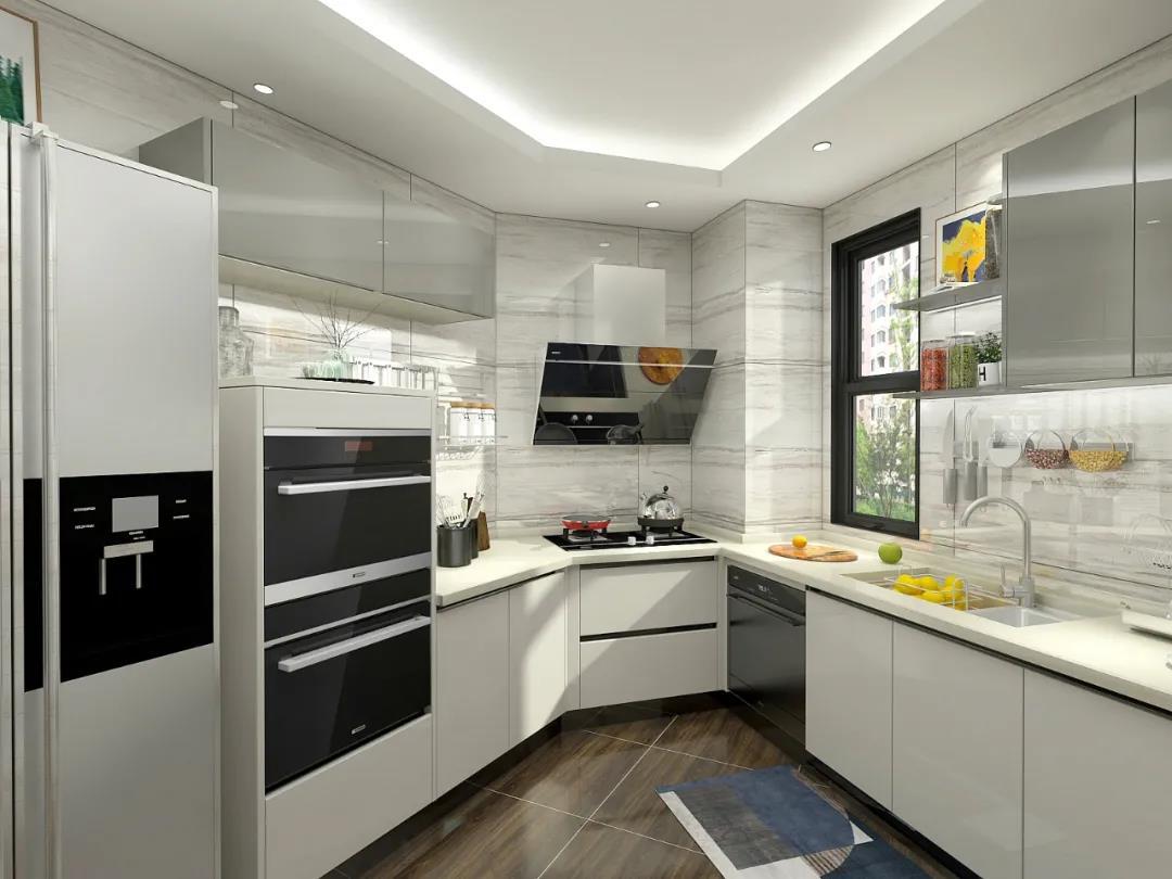现代简约厨房铝扣板吊顶图片 – 设计本装修效果图