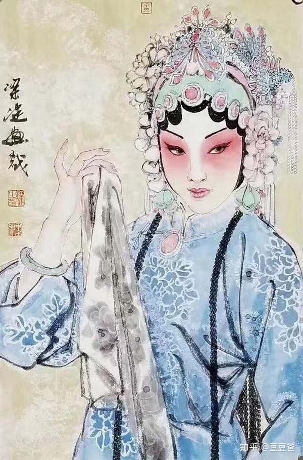 青年画家梁健青衣系列画作欣赏