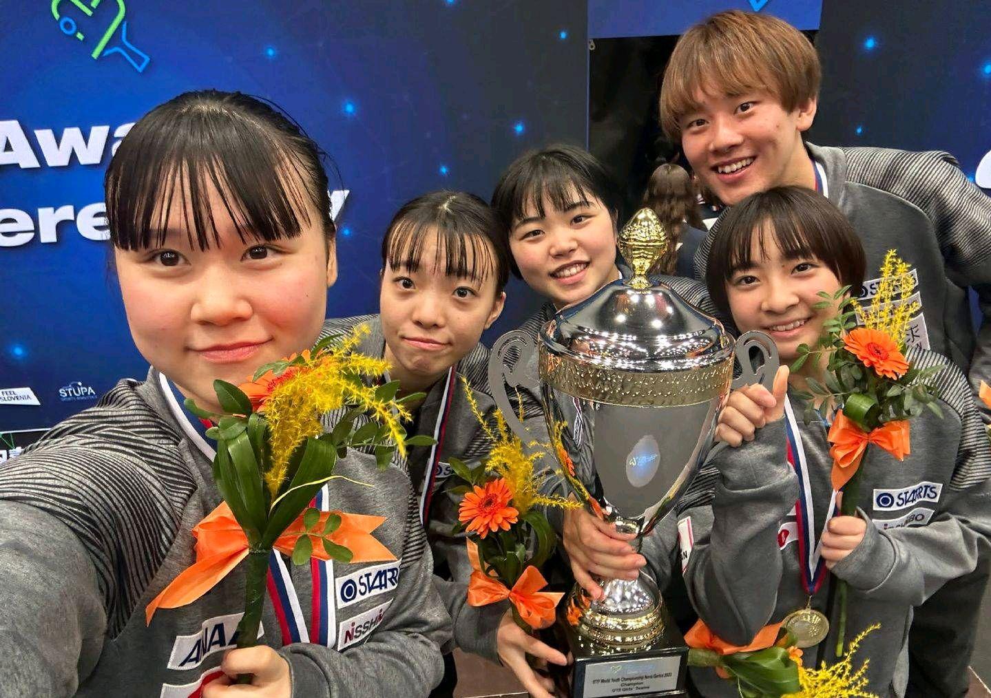 林诗栋和陈熠夺冠国乒包揽三冠日乒u15女团夺冠