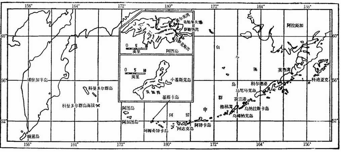 阿图岛是美国阿留申群岛中的一个小岛,阿留申群岛位于太平洋以北,白令