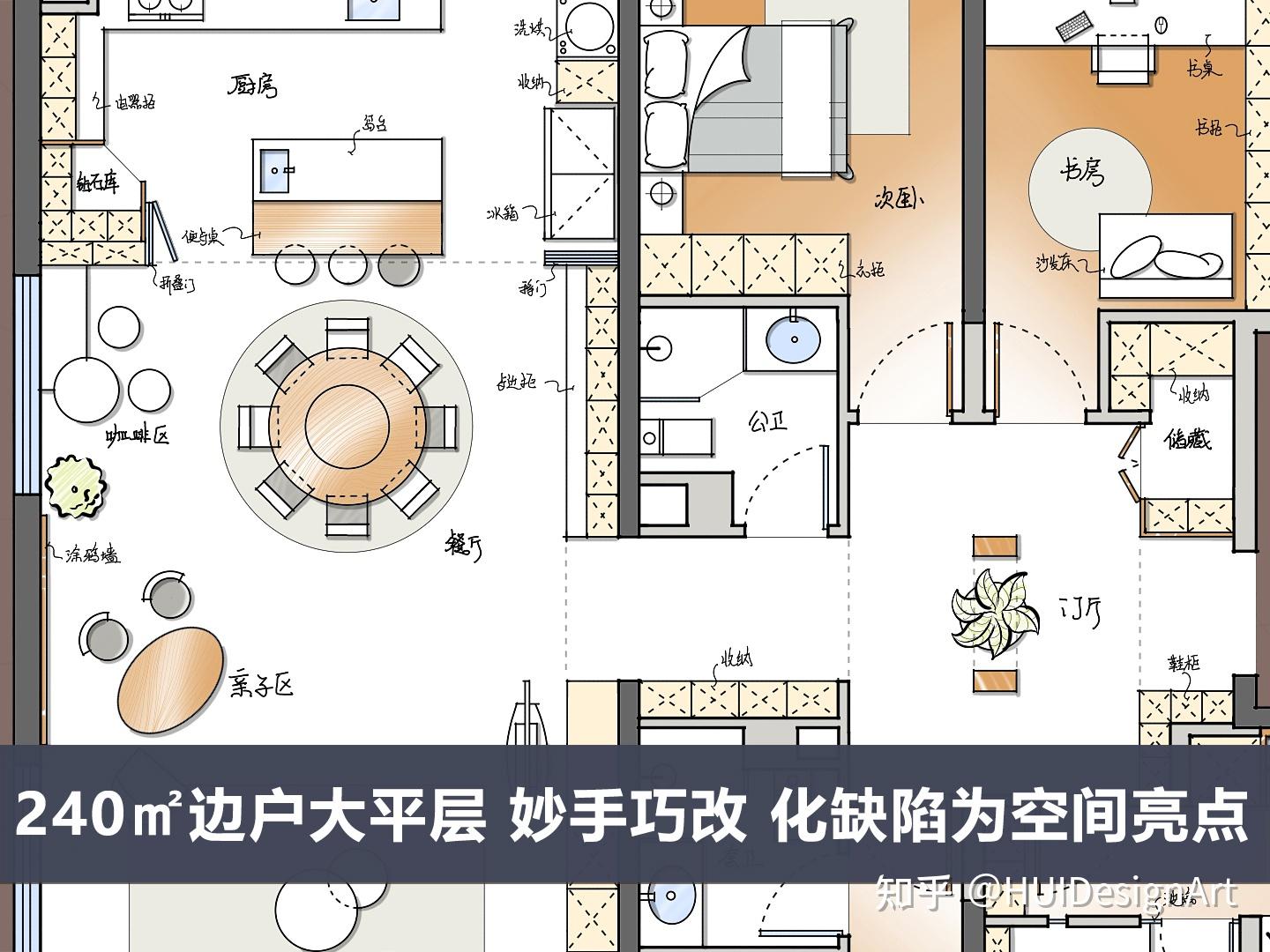 240㎡西边户大平层，入户过道长显压抑，巧手妙改，化缺陷为空间亮点 - 知乎