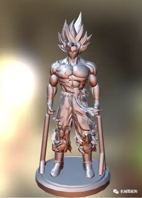 3d打印超级赛亚人卡通模型3d打印图纸stl格式