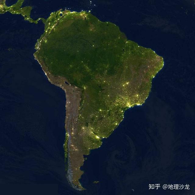 南美洲人口最多的五个国家,其中巴西是唯一一