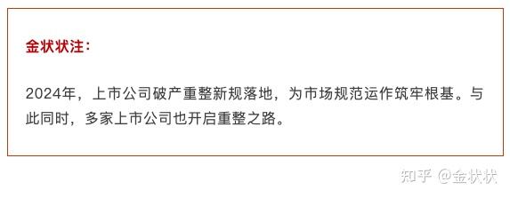 2024新增上市公司破产重整年度回顾 - 知乎