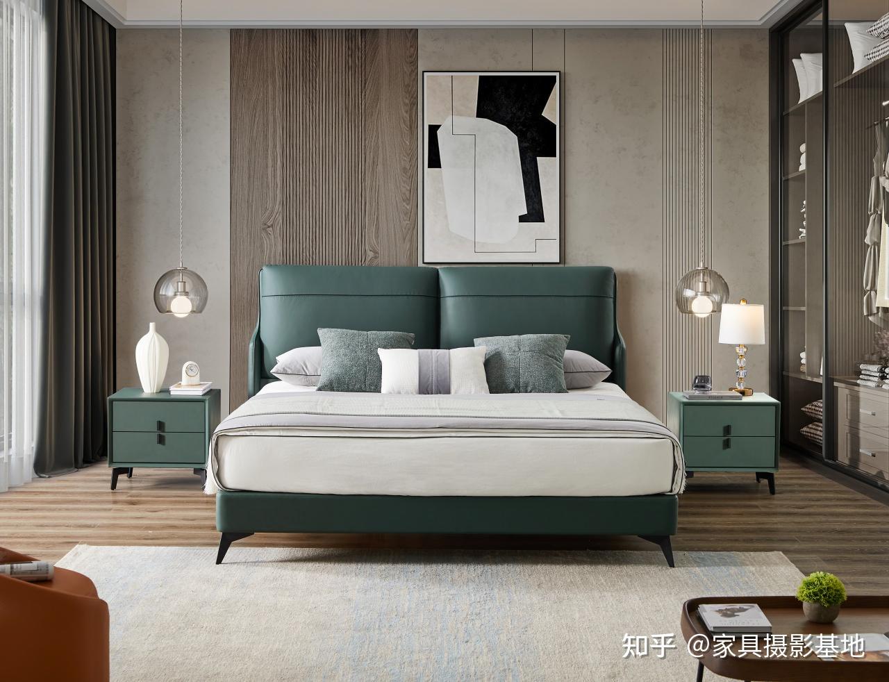 家具摄影商业拍摄现代床架场景布置拍摄图