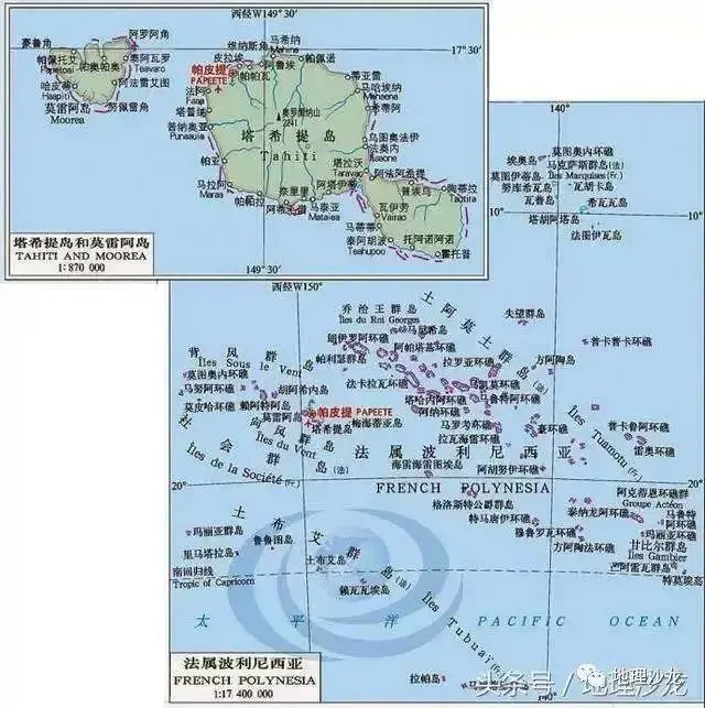 维基百科)海外集体:法属波利尼西亚,圣巴泰勒米,法属圣马丁,圣皮埃尔