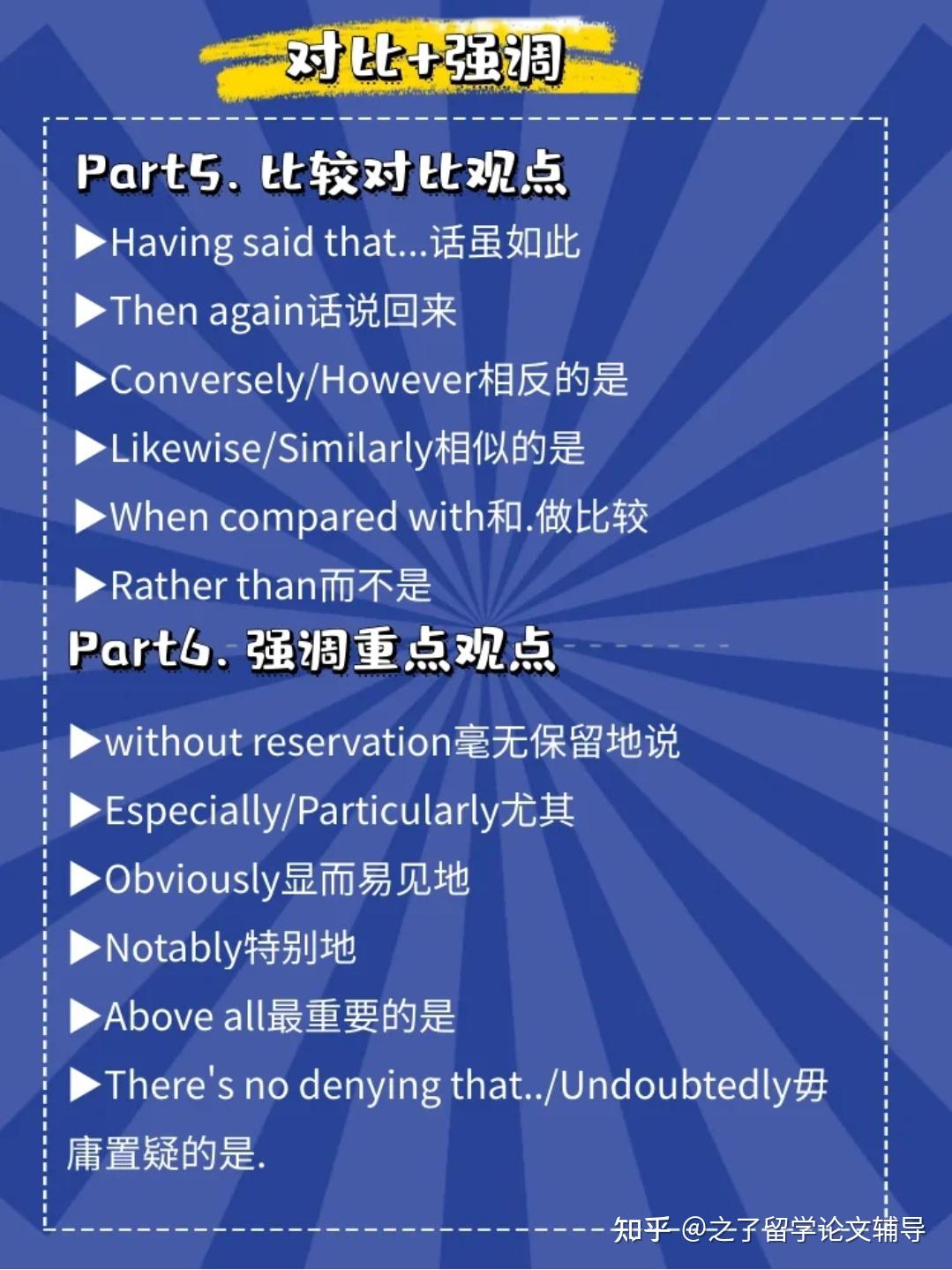 留学高分essay必备连接词,千万码住! - 知乎
