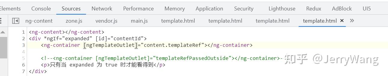 Angular 内容投影出现 No provider for TemplateRef found 错误的单步调试 - 知乎
