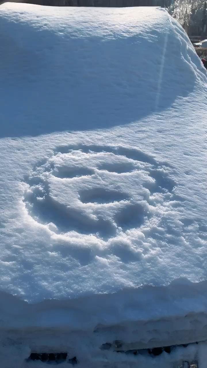 下了雪地面有点脏