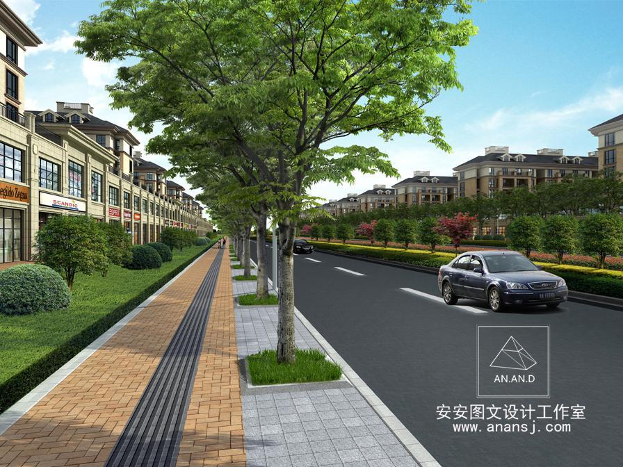 行道树在道路绿化效果图设计中的种植方式 - 知乎