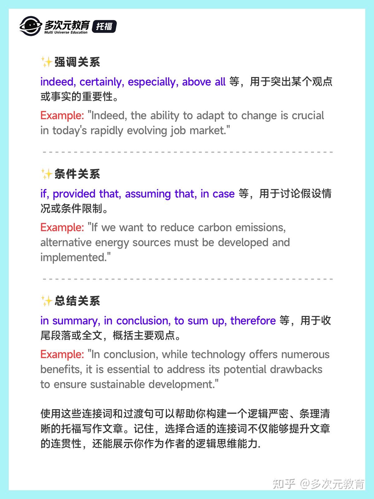 这些连接词和过渡句让托福文章无缝连接! - 知乎