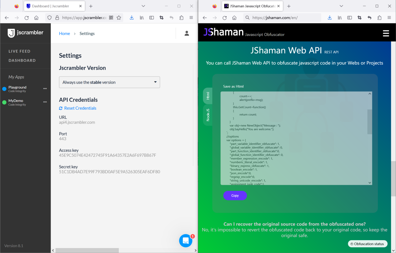 jshaman javascript obfuscator ,one click javascript... Two top-level JavaScript obfuscation tools: JScrambler and JShaman - 知乎