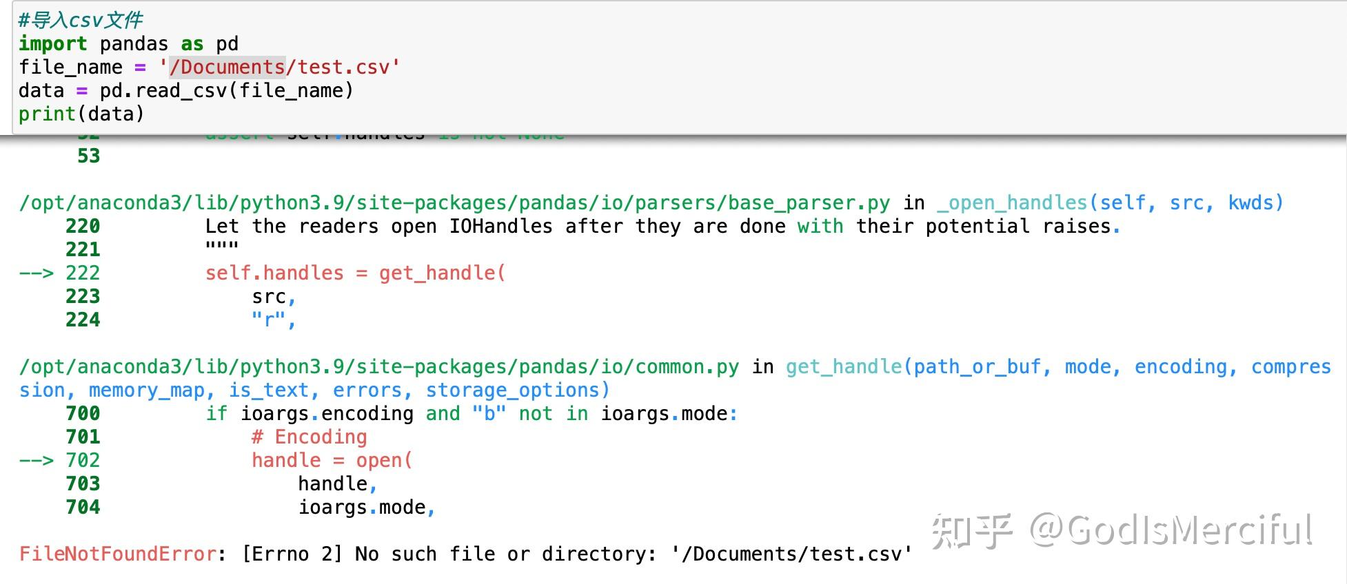 报错：FileNotFoundError [Errno 2] No such file or directory 知乎
