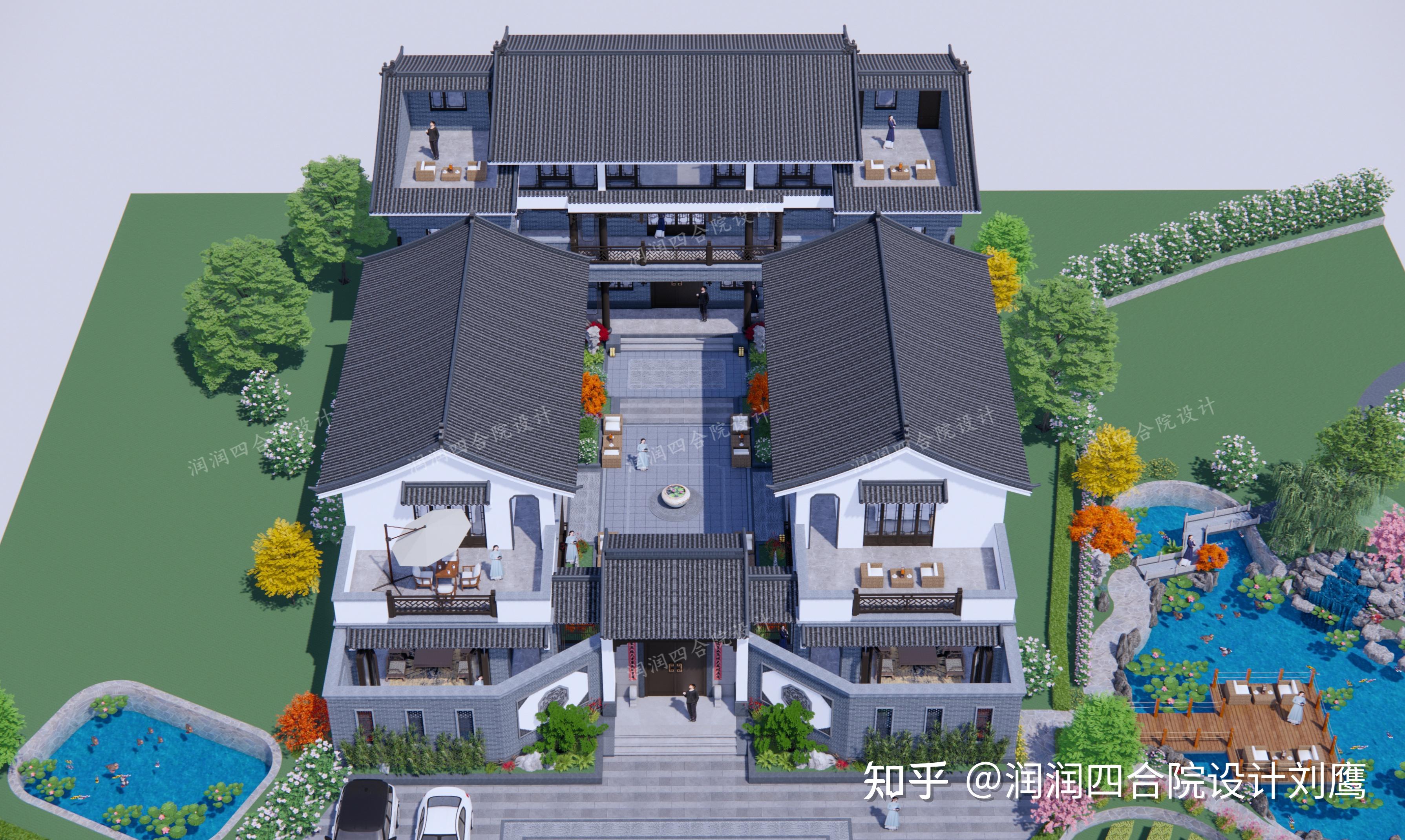 润润四合院设计刘鹰：四合院改造、扩建，新旧建筑设计整体考虑，三层青砖四合院 - 知乎