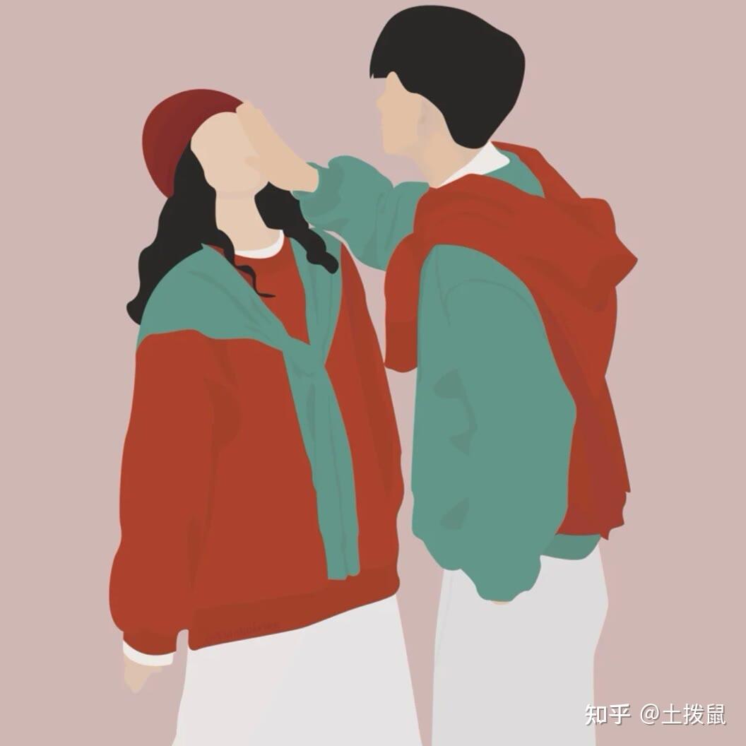 情侣头像手绘文艺简约 - 知乎