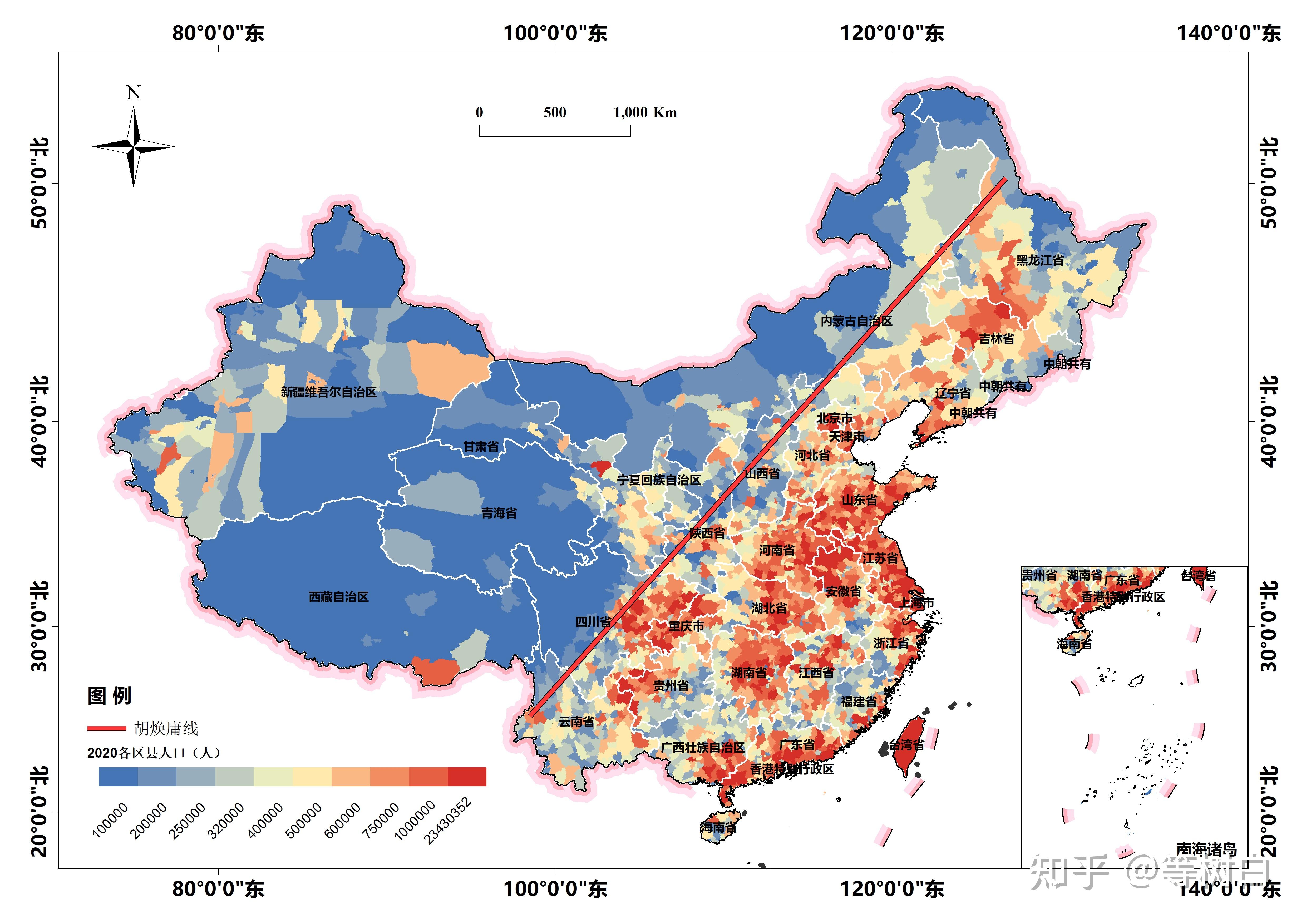 【人口地理:百年胡焕庸线 知乎