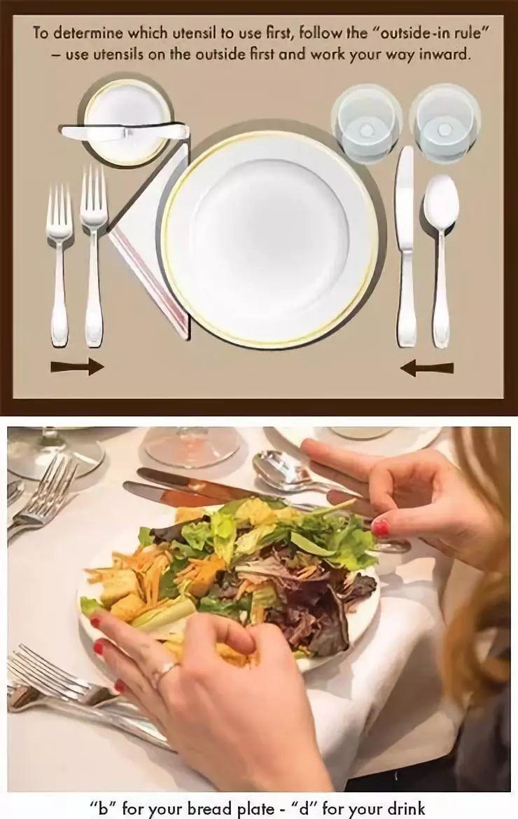 餐桌礼仪最最基础的一点其实说出来很直白:要知道那么多杯杯盘盘,哪个