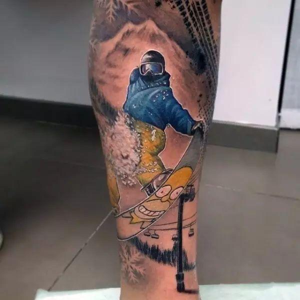自己滑雪的瞬间当滑雪遇上纹身,我们来看看那些以雪为主题的纹身图案