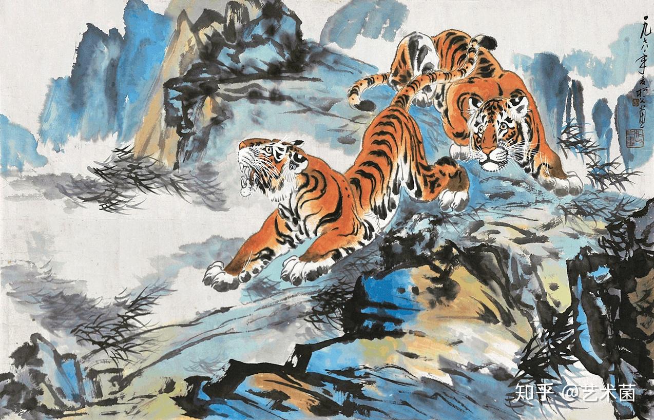 中国美術 『 虎嘯山林 勇攀高峰 』 掛け軸 紙本 丙子重陽  中国當代画家 中国美術 『 虎嘯山林 勇攀高峰 』 掛け軸 紙本 丙子重陽 中国當代