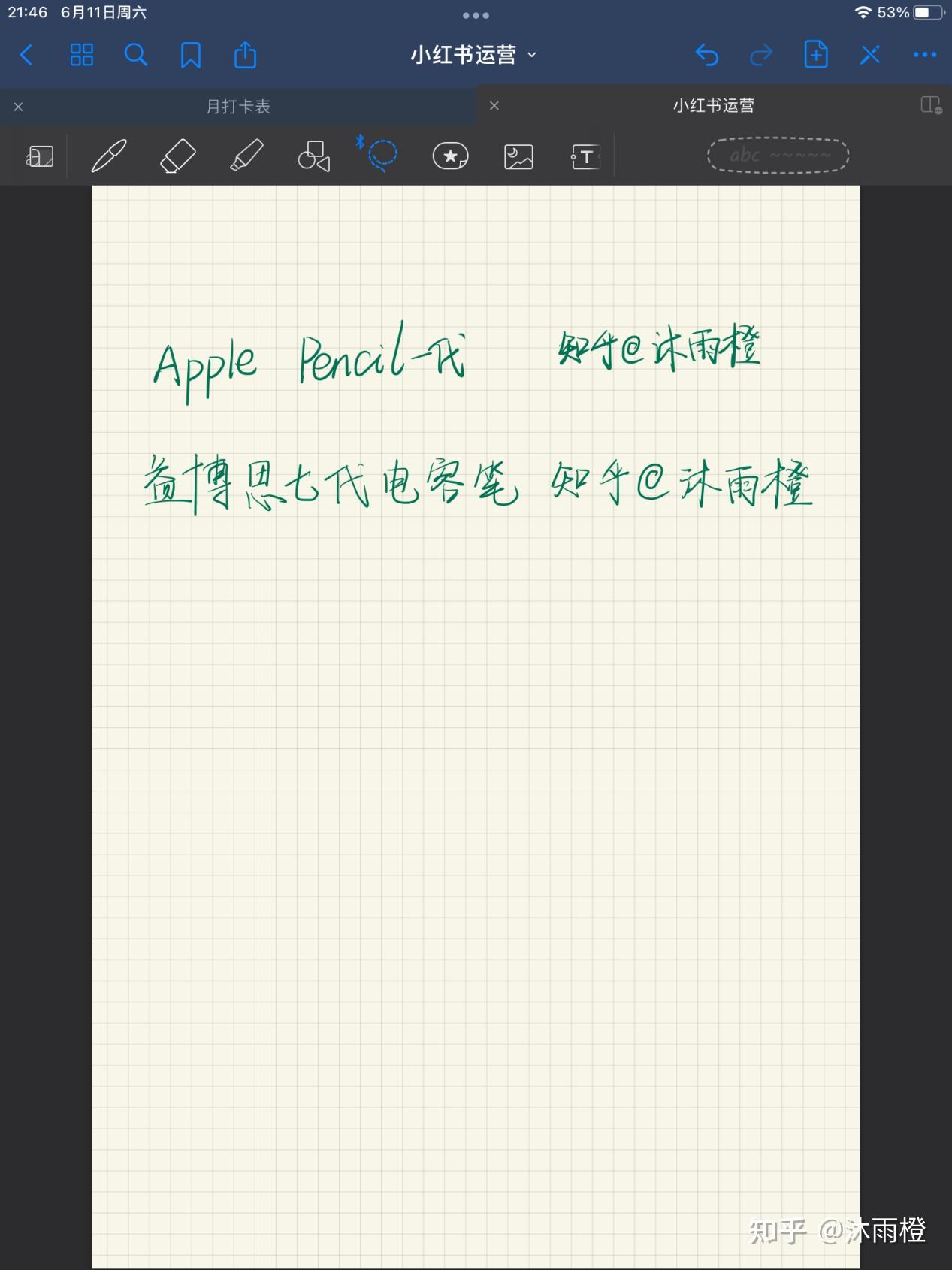 apple pencil同款倾斜压感,写出的字也很好看.