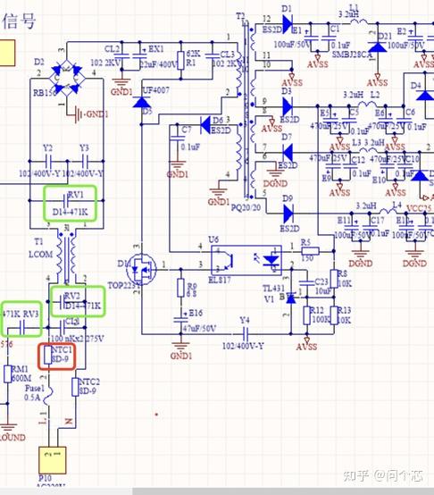 PI TOP223Y的典型应用原理图不防雷击 - 知乎