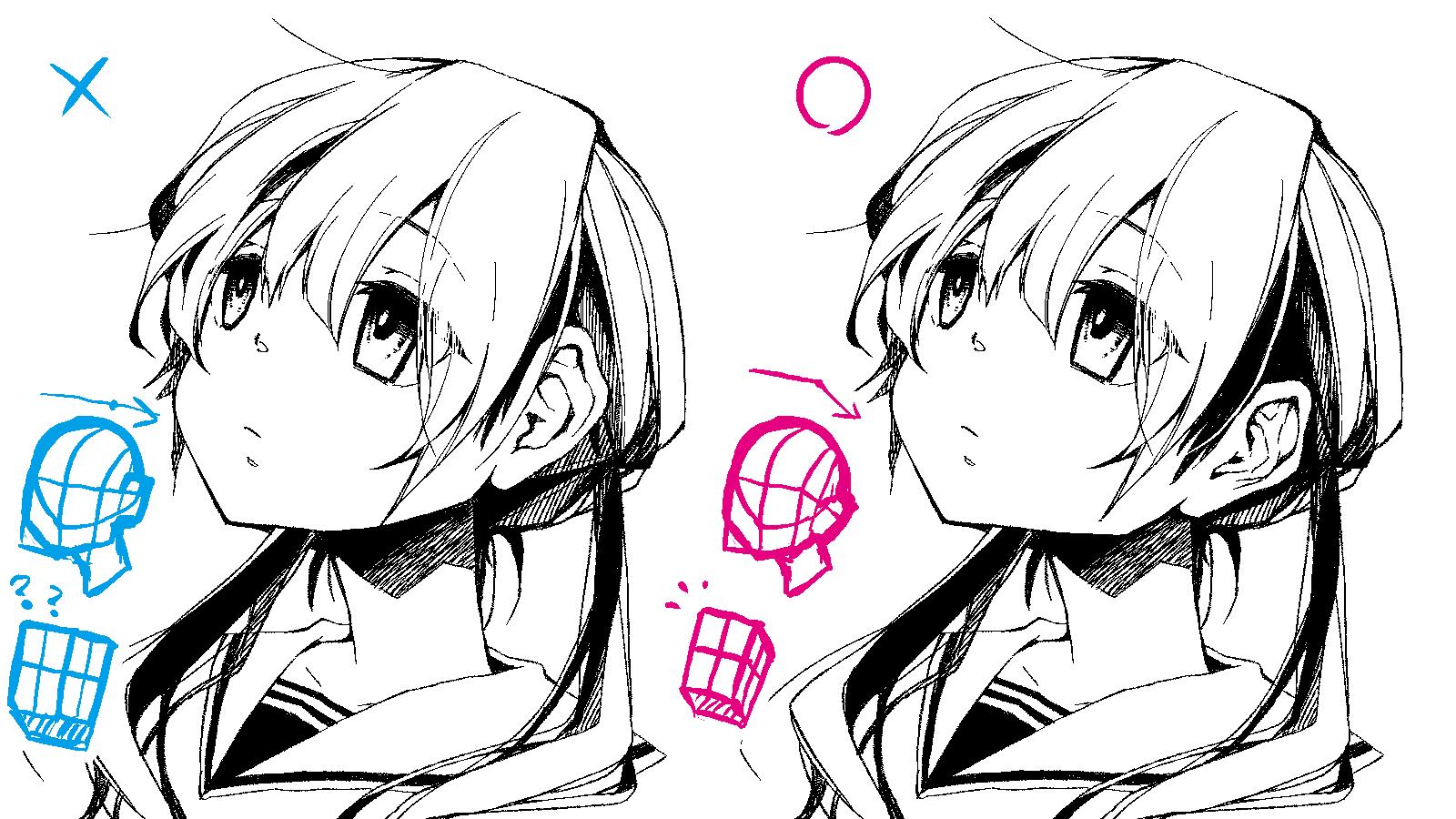 画正/侧面耳朵的两个常见错误