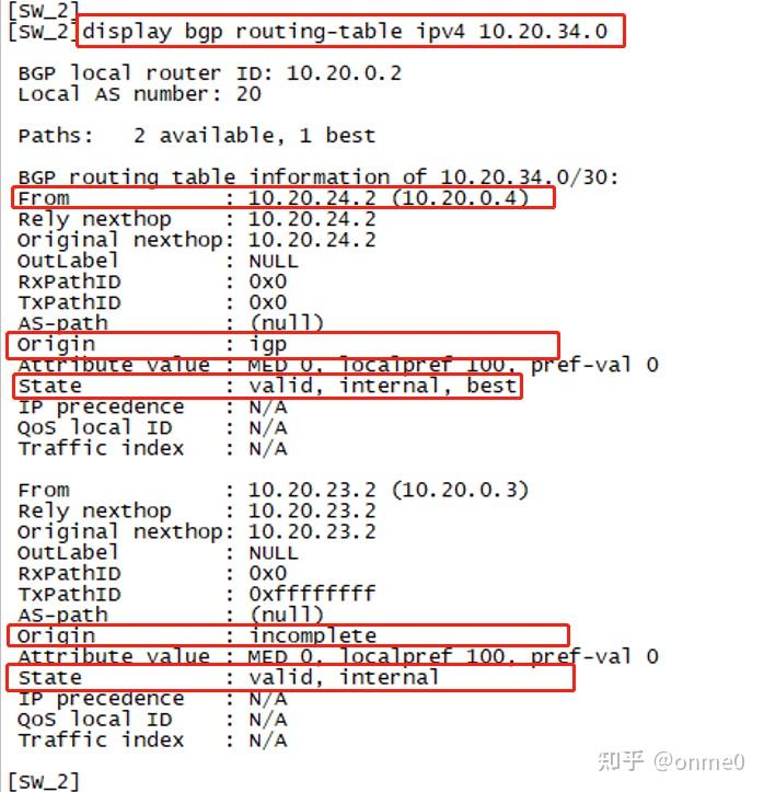  bgp 3 origin 