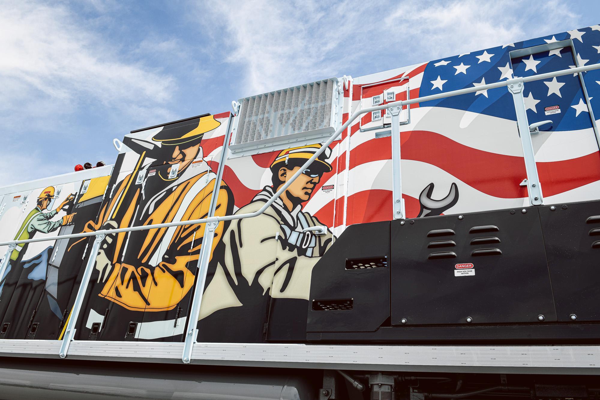 考证员工骄傲美国联合太平洋铁路sd70ace1111号内燃机车