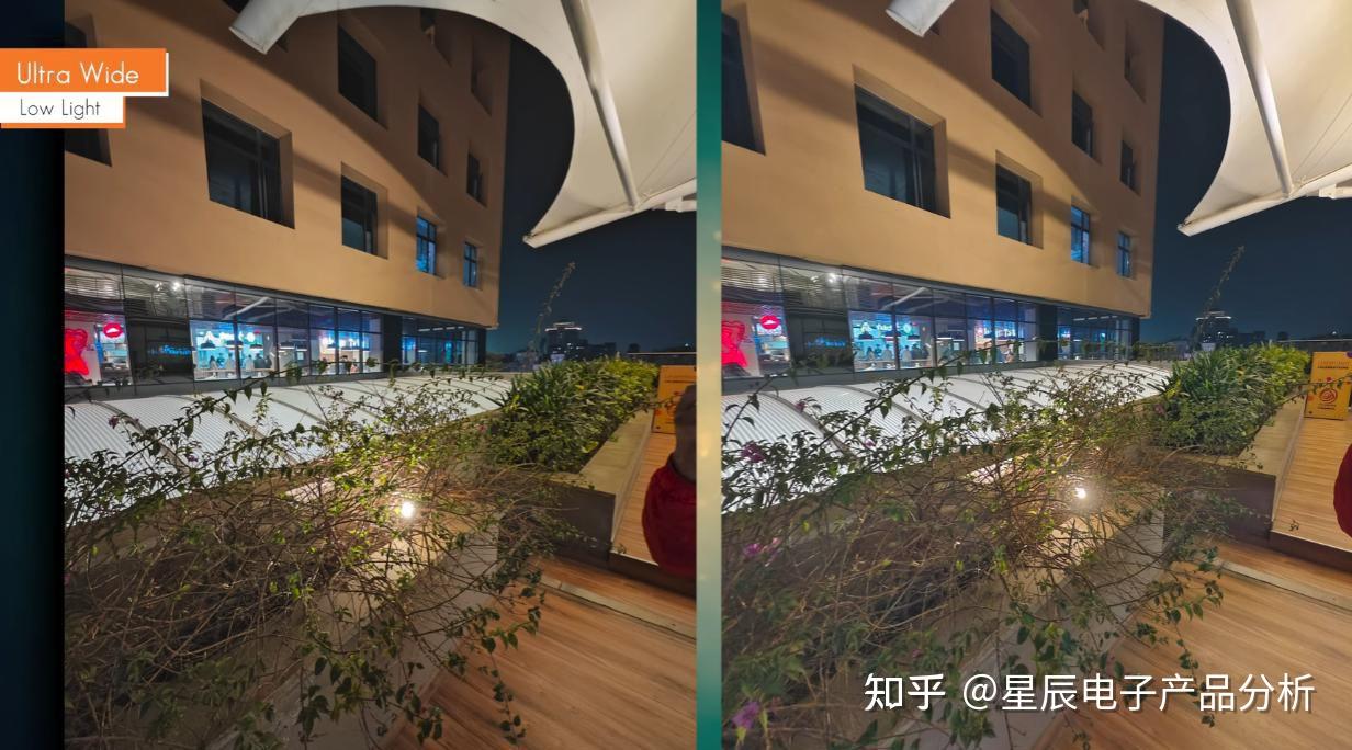 夜景拍照对比(左:小米13pro,右:vivox90pro )