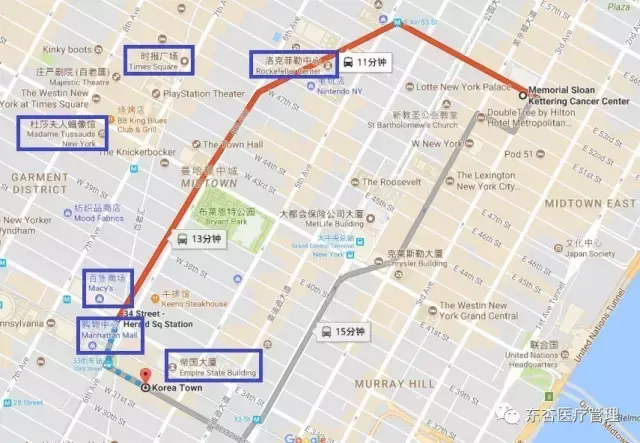 步行30分钟内可到达时代广场,杜莎夫人蜡像馆,洛克菲勒中心,梅西百货