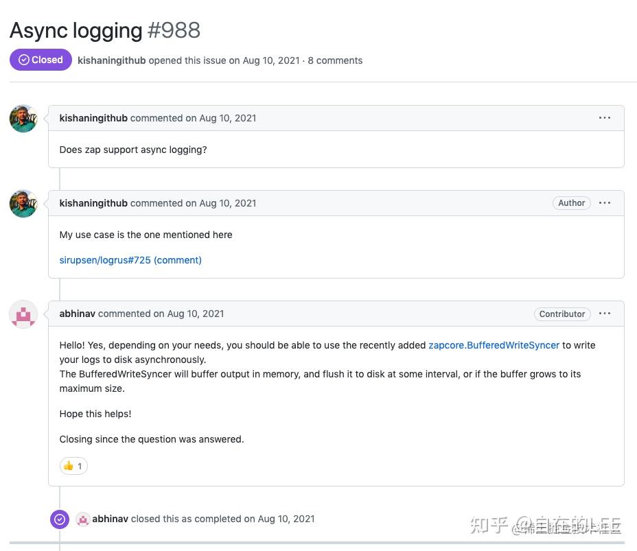 如何让 ubergo/zap 日志框架支持异步日志输出（Gin + Zap Async Logger） 知乎
